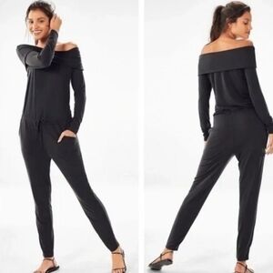 Fabletics Tess Off Shoulder Jumpsuit Gray Large